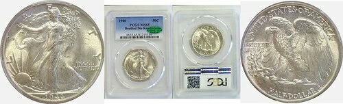 1946年 ダブルダイリバース ウォーキング・リバティ・ハーフダラー - PCGS MS-65 CAC