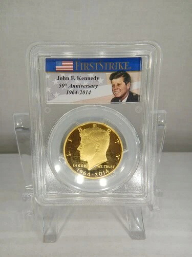 2014-W PCGS PR69 DCAM ゴールド ケネディ ハーフダラー フリストストライク ケネディラベル .999