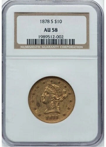 1878-S イーグル - モットー $10 NGC AU58