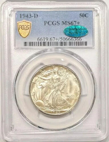 1943年 D ウォーキング・リバティ ハーフダラー PCGS MS-67+ PLUS CAC
