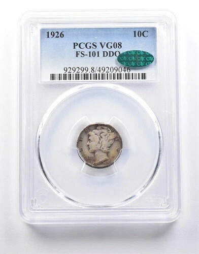 1926年製 マーキュリーダイム FS-101 DDO VG08 PCGS CAC *9920