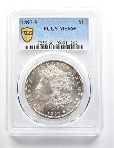 1897-S モーガン銀貨 MS66+ PCGS PQ *3744