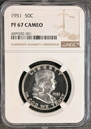 1951年 フランクリン ハーフダラー プルーフ NGC PF 67 カメオ 送料無料