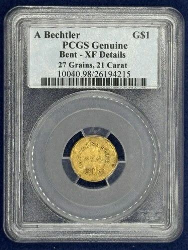 A. ベヒトラー ゴールド 1ドルコイン XF PCGS 正規品 27gr 21c NCゴールド 希少投資グレード