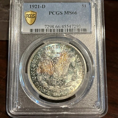 1921年 Dモーガン シルバードル PCGS MS-66 インセイン ブリザード ストーム ビビッド 斑点トーン-