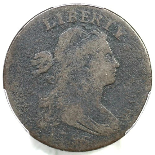1796年 NC-1 R-6 PCGS VG 8 ドレープバスト ラージセントコイン 1セント