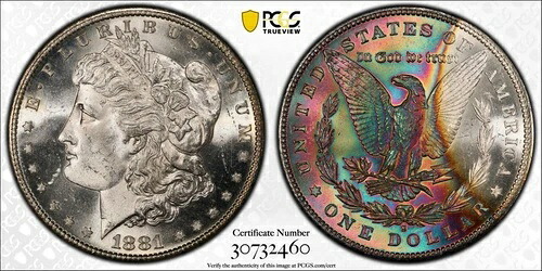 1881年 -S モーガンシルバードル PCGS MS63 メガトナー!!!-｜WORLD RESOURCE【QUEEN店】