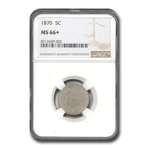 1870年シールドニッケル MS-66+ NGC
