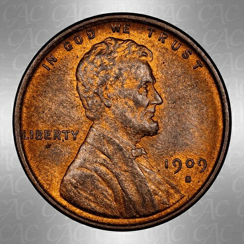 1909-S VDB 1C CACG MS 64 RB
