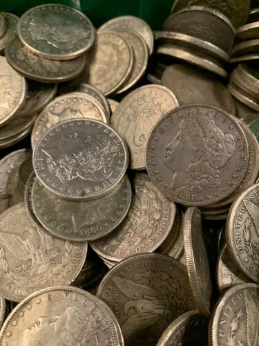 1921年以前のモルガン銀貨（詳細良好）100枚入りミックスミントマーク