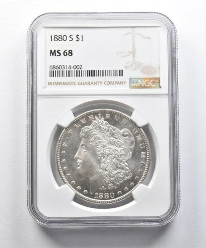 MS68 1880-S モルガン銀貨 NGC *9930
