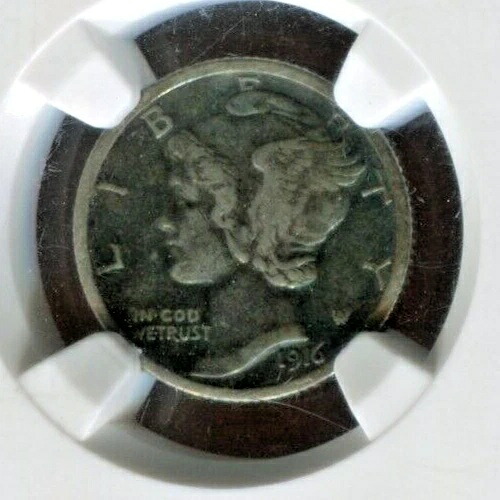 1916-D マーキュリーダイム | NGC XF-Detail | キーデート | わずか264Kの発行 | 送料無料