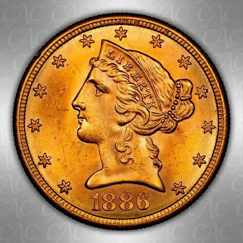 1886-S $5 CACG MS 65 656,480円