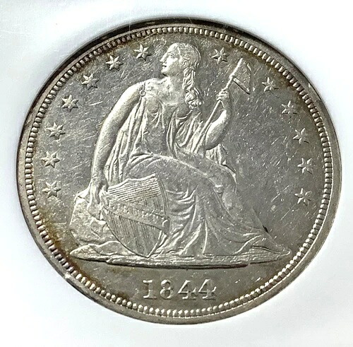 1844年 着席ドル - NGC AU55!発行枚数が少ないコイン!