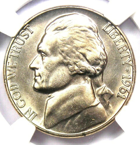 1961年 ジェファーソン ニッケル 5C-NGC MS66+ 5FS プラスグレード - トップポップ 2/0 - 5000ドル以上の価値 -