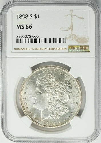 1898-S モルガン銀貨 $ MS66 NGC 950514-10