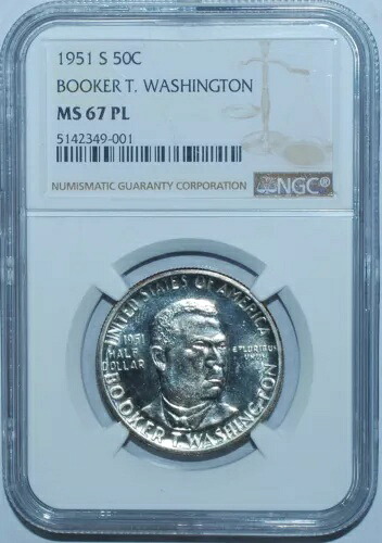 1951 S NGC MS67PL プルーフライク ブッカー・T・ワシントン記念ハーフドル｜WORLD RESOURCE【QUEEN店】
