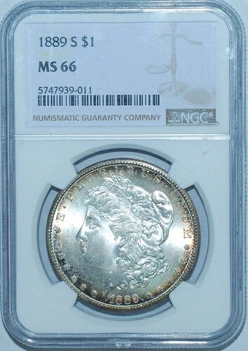 1889年 S NGC MS66 モーガンシルバードル-