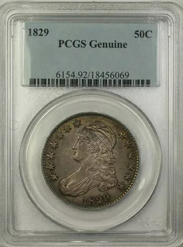 1829年 キャップ バスト シルバー ハーフドル コイン PCGS 純正 (チョイスBU ウェルストラック) TW-