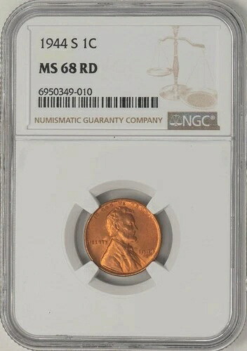1944-S リンカーン・セント 1セント ポップ2、None finer MS68 RD NGC 948975-1｜WORLD RESOURCE【QUEEN店】