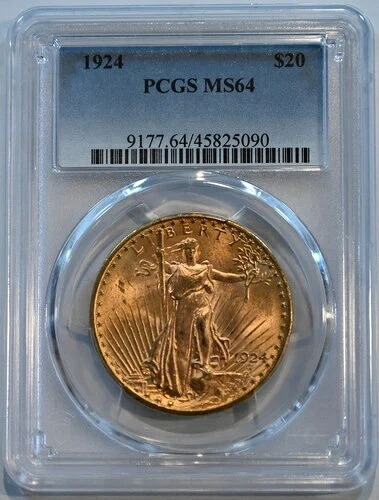 1924年 20ドル セント・ゴーデンズ ゴールド ダブルイーグル MS64 PCGS｜WORLD RESOURCE【QUEEN店】
