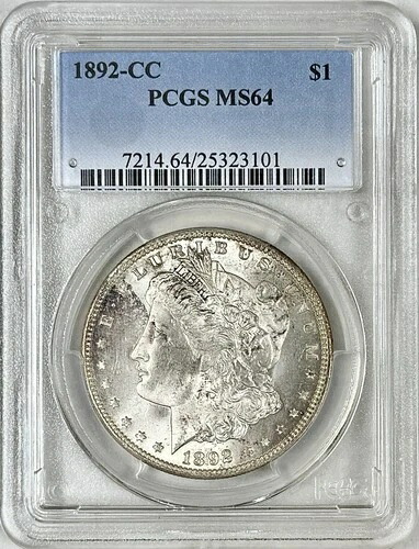1892年 CC モーガン シルバー ドル PCGS MS64