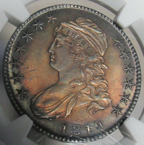 1819 年製キャップド バスト ハーフ ドル、NGC MS 63 ターゲット トーニング、グレート ストライク、マーク フリー!｜WORLD RESOURCE【QUEEN店】