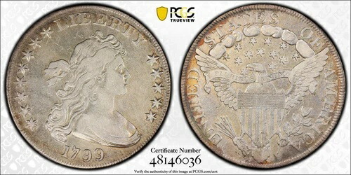 1799 *8 x 5 スター* バスト ドル *PCGS VF+* BB-159、推定 250 個知られている *送料無料!!｜WORLD RESOURCE【QUEEN店】