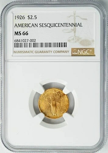 1926年 2.5ドル金貨 150周年記念 2.5ドル MS66 NGC 949673-2｜WORLD RESOURCE【QUEEN店】