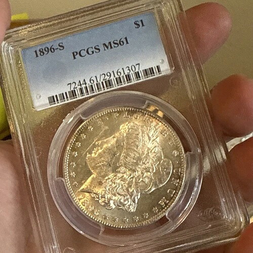 1896-S モルガン・ダラー MS-61 PCGS ブラストホワイト スーパーPQ！素晴らしい表面！｜WORLD RESOURCE【QUEEN店】
