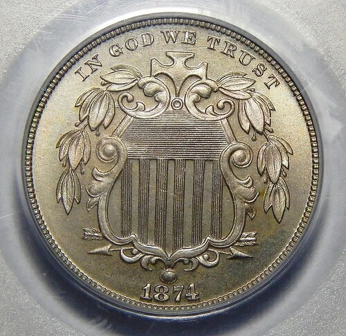 1874年 PCGS PR67 シールドニッケル｜WORLD RESOURCE【QUEEN店】