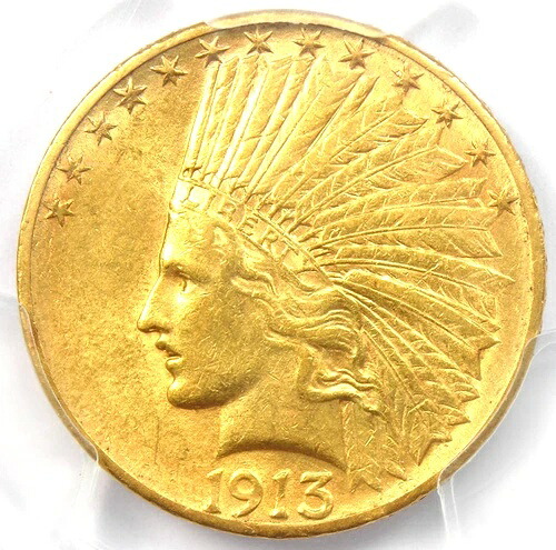 1913-S インディアン ゴールド イーグル 10 ドル コイン - PCGS AU58 認定 - 希少 - 価値 4,750 ドル｜WORLD RESOURCE【QUEEN店】