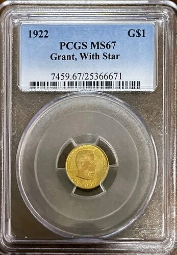 1922年 1ドル金貨 * PCGS MS67 * グラント、星付き * 記念1ドル * 4750ドル以上｜WORLD RESOURCE【QUEEN店】