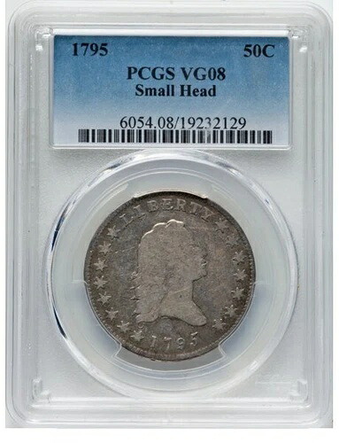 1795年 50セント スモールヘッド フローイングヘア ハーフダラー PCGS VG8｜WORLD RESOURCE【QUEEN店】