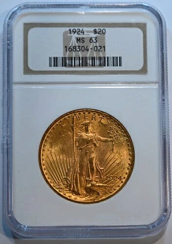1924 年 セントゴーデンス 20 ドル金 NGC MS63 金貨 - 送料無料!!!｜WORLD RESOURCE【QUEEN店】