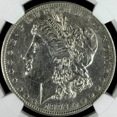 1892年-S $1 モーガン NGC AU ディテール -- より良い日付 !-