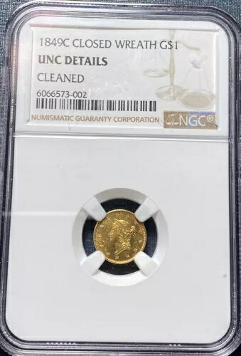 1849-C クローズドリース 1ドル金貨 NGC UNC 詳細「シャーロット」｜WORLD RESOURCE【QUEEN店】