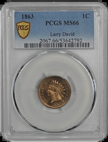 1863年インディアンヘッド PCGS MS 66｜WORLD RESOURCE【QUEEN店】