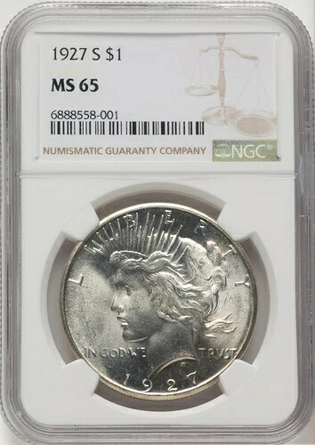 1927-S ピースダラー NGC MS65 (776659003)