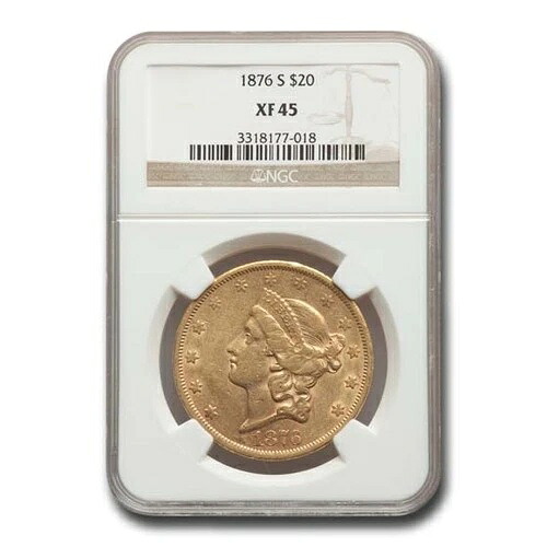 1876-S 20ドル リバティゴールド ダブルイーグル XF-45 NGC