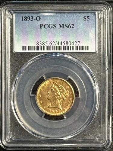 1893年 O ゴールド ハーフイーグル リバティヘッド PCGS MS-62｜WORLD RESOURCE【QUEEN店】