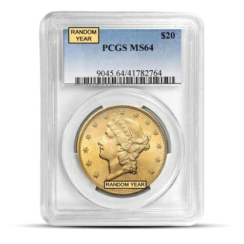 20ドル リバティ ダブルイーグル ゴールド コイン (MS64、NGC または PCGS)
