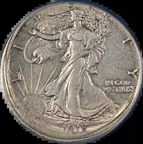 1918-S ウォーキングリバティ ハーフパーシャルカラー オフセンター ANACS AU55 ストロングストライク|WORLD RESOURCE【QUEEN店】