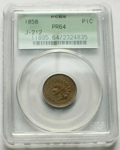 1858年 プルーフパターン インディアンセント装飾シールド ジャッド-212 ペニー P1C - PCGS PR64