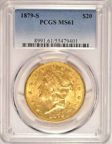 1879-S 20ドル金貨 ダブルイーグル PCGS MS61 1933年以前の金貨｜WORLD RESOURCE【QUEEN店】
