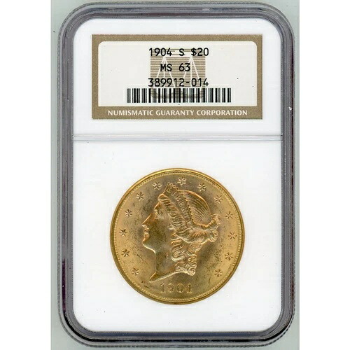 1904年 S リバティヘッド ダブルイーグル $20 NGC MS 63 米国造幣局｜WORLD RESOURCE【QUEEN店】