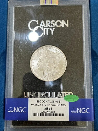 1880-CC VAM 7A モルガン・ダラー Rev 78 GSA ホード S$1 NGC MS65 (CAC)｜WORLD RESOURCE【QUEEN店】