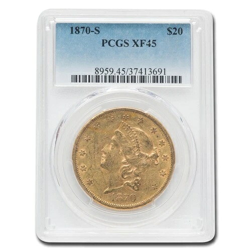 1870-S 20ドル リバティゴールド ダブルイーグル XF-45 PCGS｜WORLD RESOURCE【QUEEN店】