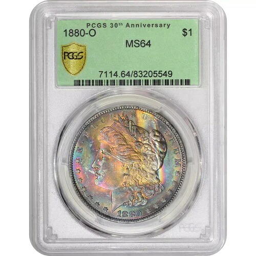 1880年 O モルガン銀貨 PCGS MS-64 モンスタートーニングカラー｜WORLD RESOURCE【QUEEN店】