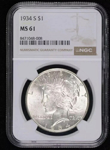 1934年 Sピース銀貨 NGC MS-61｜WORLD RESOURCE【QUEEN店】